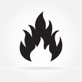 Fire or flame icon isolated on white background. Vector illustration. Royalty Free Stock Photo